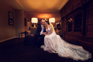 a person sitting on a bed